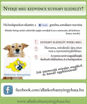 Nyerje meg kedvence egyhavi eledelét!